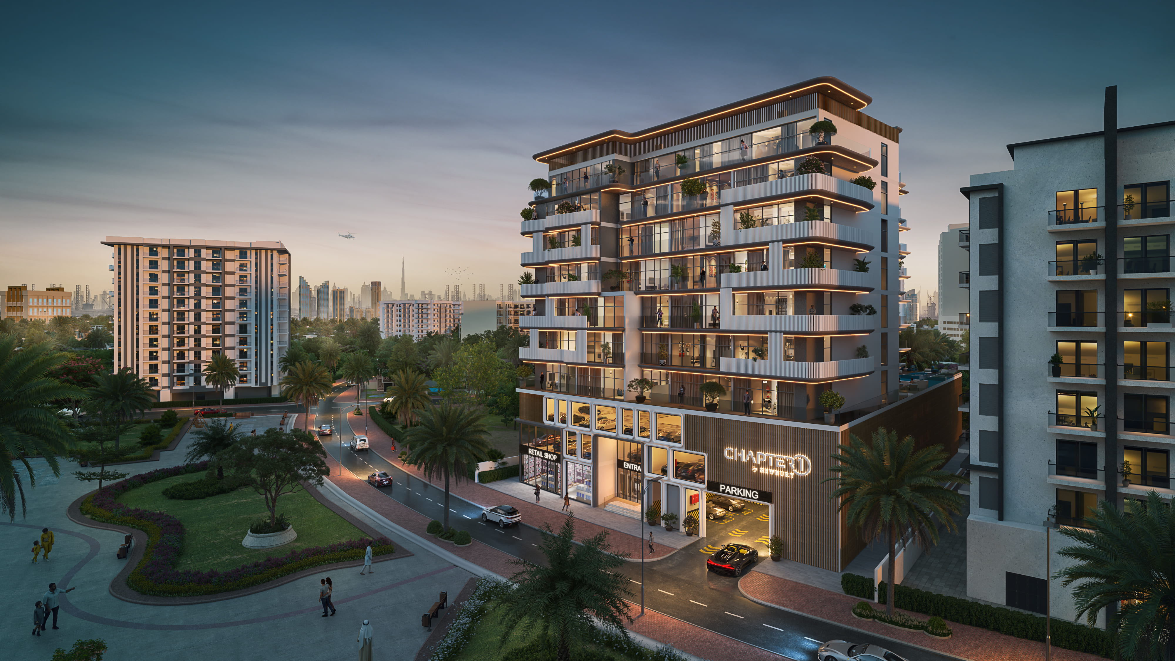 Exterior architectural view of Chapter 01 by Newbury Developments